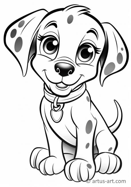 Pagina de colorat cu câinele Dalmatian pentru copii
